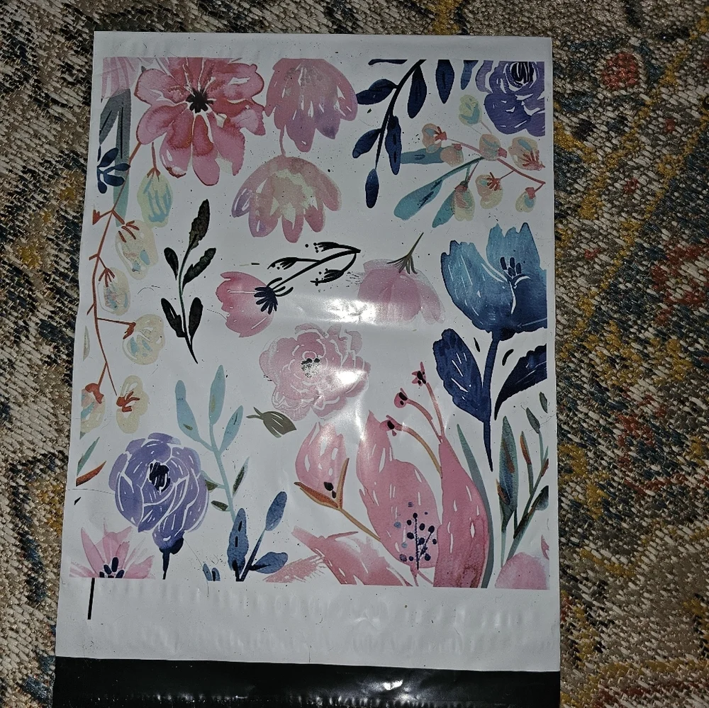 10x13 floral thank you poly mailer quantity of ten